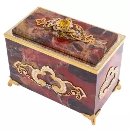 Шкатулка из яшмы "Страсть" с цитрином, Златоуст