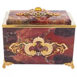 Шкатулка из яшмы "Страсть" с цитрином, Златоуст