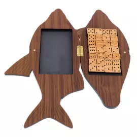 Домино из карельской березы "Лещ"