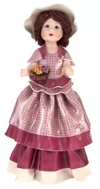 Statuette "A doll standing and holding a flowerpot"