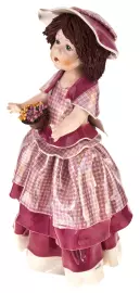 Statuette "A doll standing and holding a flowerpot"