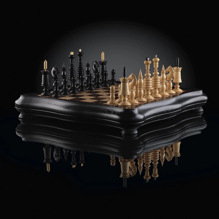 Ashlar chess "Barleycorn Luxury Empire" boxwood figures