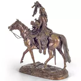 Скульптура бронзовая "Араб со львятами"