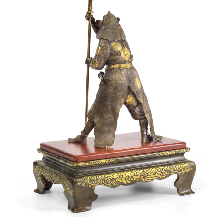 Bronze sculpture "Samurai with a spear"