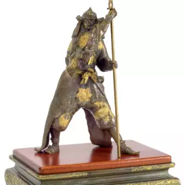 Скульптура бронзовая "Самурай с копьем"