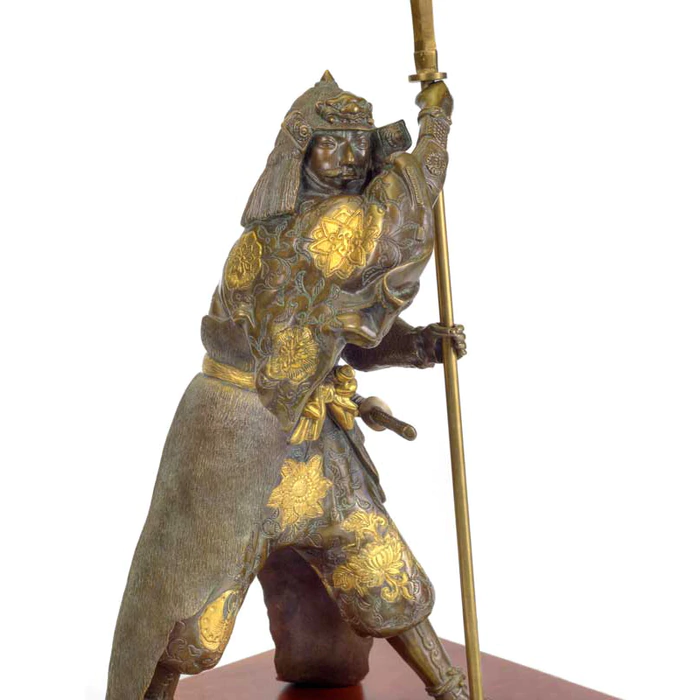Bronze sculpture "Samurai with a spear"