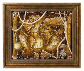 Панно из янтаря "Карта мира"