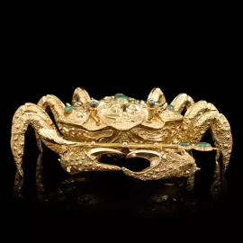 Икорница позолоченная "Краб золотой"