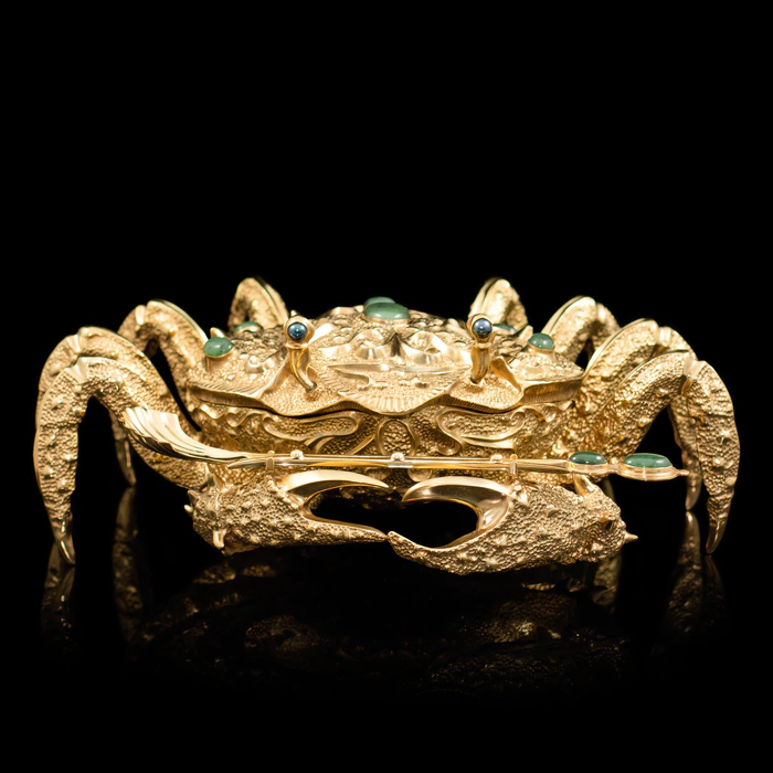 Gilded caviar bowl "Golden Crab"