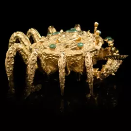 Икорница позолоченная "Краб золотой"