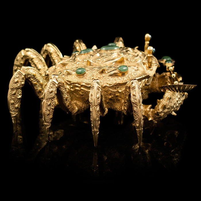 Gilded caviar bowl "Golden Crab"