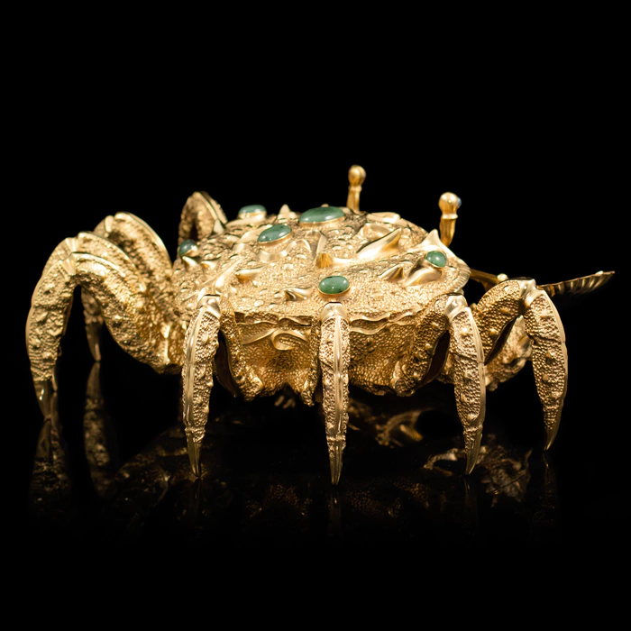 Gilded caviar bowl "Golden Crab"