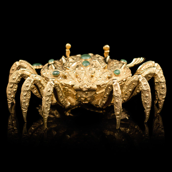 Gilded caviar bowl "Golden Crab"