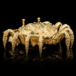 Икорница позолоченная "Краб золотой"