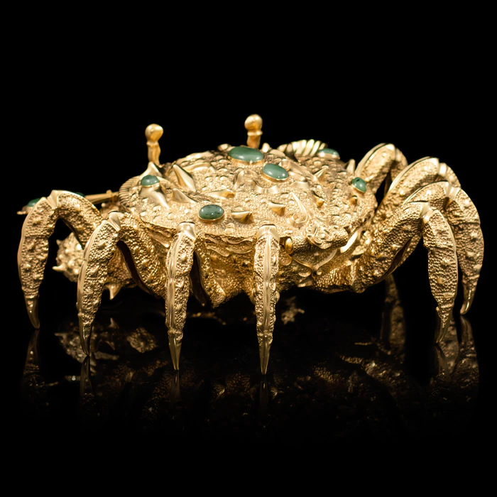 Gilded caviar bowl "Golden Crab"
