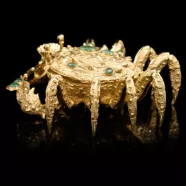 Икорница позолоченная "Краб золотой"