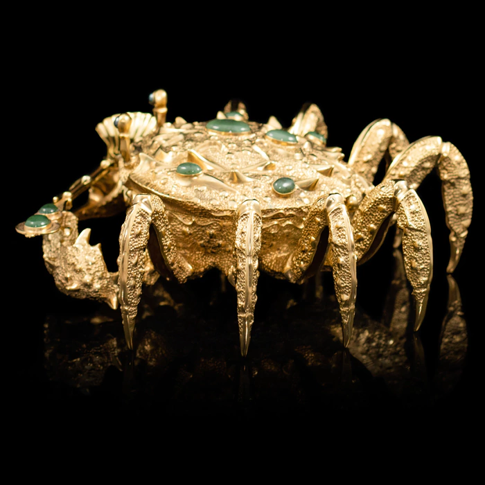 Gilded caviar bowl "Golden Crab"
