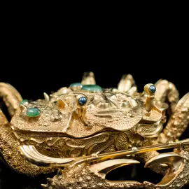 Икорница позолоченная "Краб золотой"