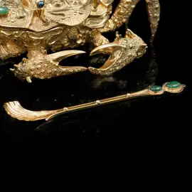 Икорница позолоченная "Краб золотой"