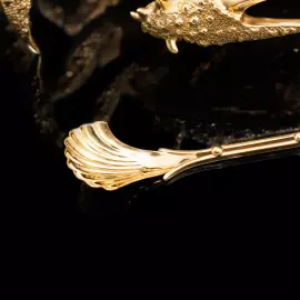 Икорница позолоченная "Краб золотой"