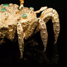 Икорница позолоченная "Краб золотой"