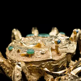 Икорница позолоченная "Краб золотой"