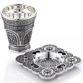 Стакан для святой воды с блюдцем