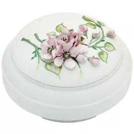 Шкатулка фарфоровая "Надежда. Яблоня" средняя, в подарочной упаковке