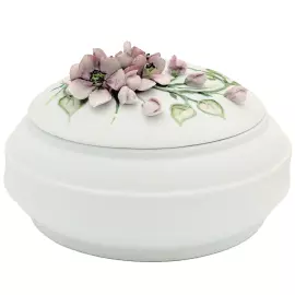 Шкатулка фарфоровая "Надежда. Яблоня" средняя, в подарочной упаковке