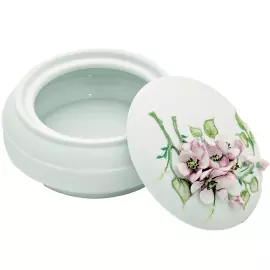 Шкатулка фарфоровая "Надежда. Яблоня" средняя, в подарочной упаковке