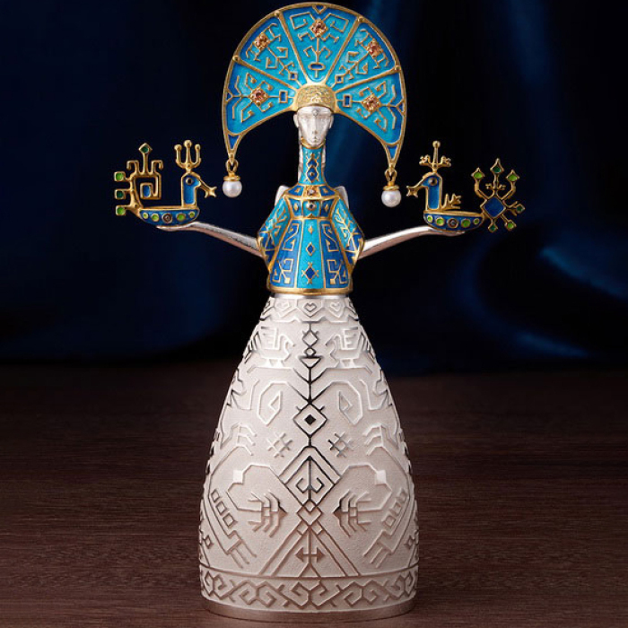 Jewelry souvenir "Snow Maiden" made of silver