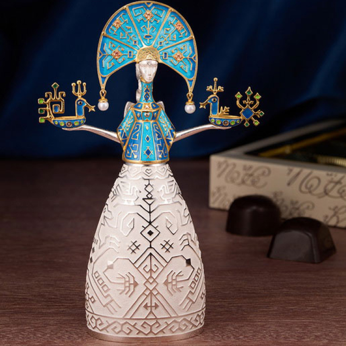 Jewelry souvenir "Snow Maiden" made of silver