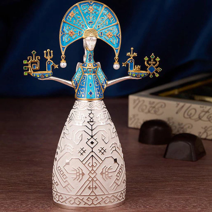 Jewelry souvenir "Snow Maiden" made of silver