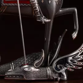 Jewelry souvenir made of silver "George the Victorious" with diamonds and sapphires