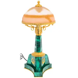 Настольная лампа "Виктория" из малахита, малая Настольная лампа "Виктория" из малахита, малая