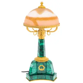 Настольная лампа "Виктория" из малахита, малая Настольная лампа "Виктория" из малахита, малая