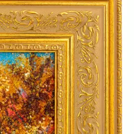 Картина из янтаря "Мокрый Санкт-Петербург"