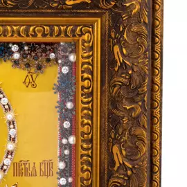 Икона масляная "Семистрельная" с сусальным золочением