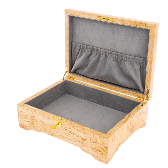 Karelian birch jewelry box "Coat of Arms of Russia"