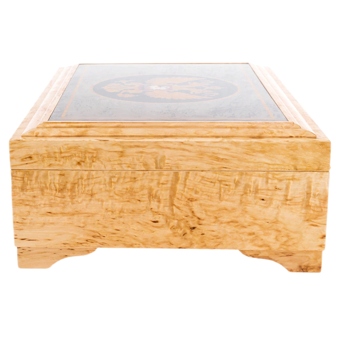Karelian birch jewelry box "Coat of Arms of Russia"