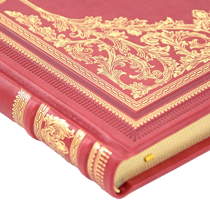 The book is a leather-bound photo album "Moscow" in English