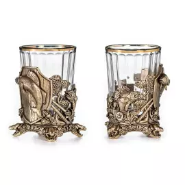 Gift set with a book and "Rybatsky" stacks for 4 persons