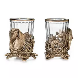 Gift set with a book and "Rybatsky" stacks for 4 persons