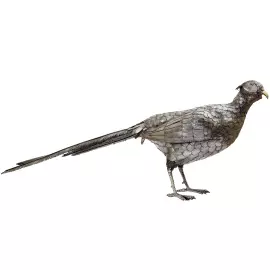 Скульптура из серебра "Птица фазан"