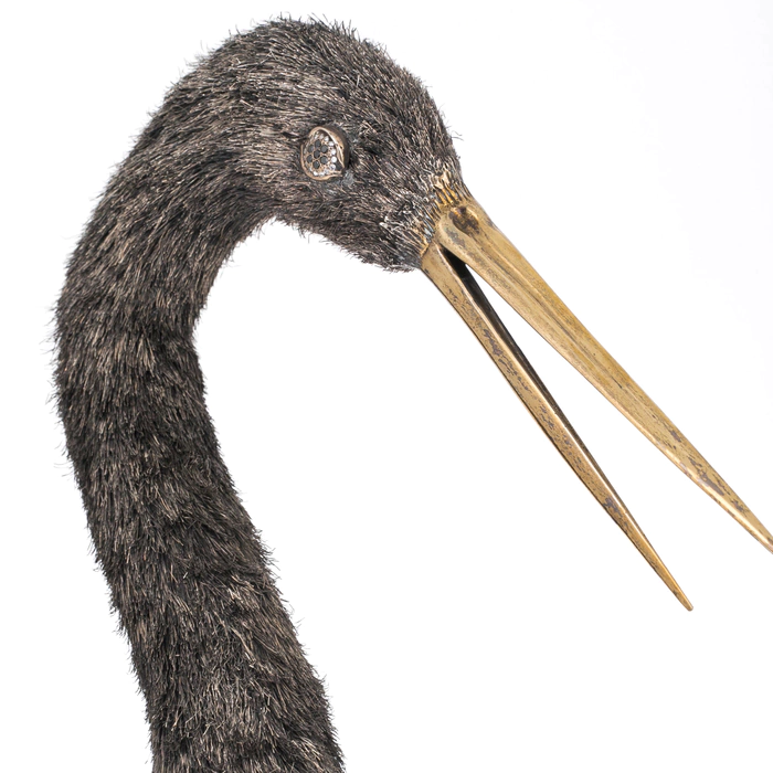 Silver sculpture "Heron"