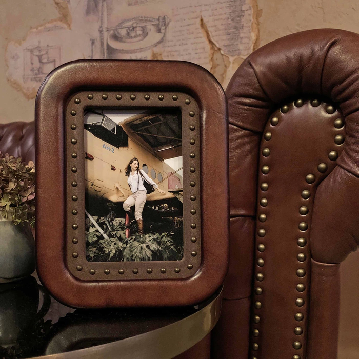 Genuine leather photo frame "Rebel"
