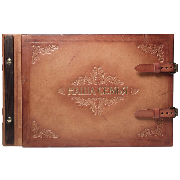 Genuine leather photo album "Our family"