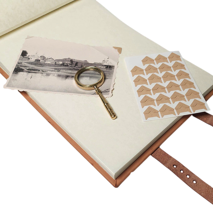 Genuine leather photo album "Our family"