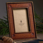 Genuine leather photo frame "Classic" red