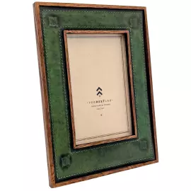 Фоторамка из натуральной кожи "Классик" зелёная